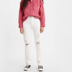 LEVI’S 501 white destructed jeans